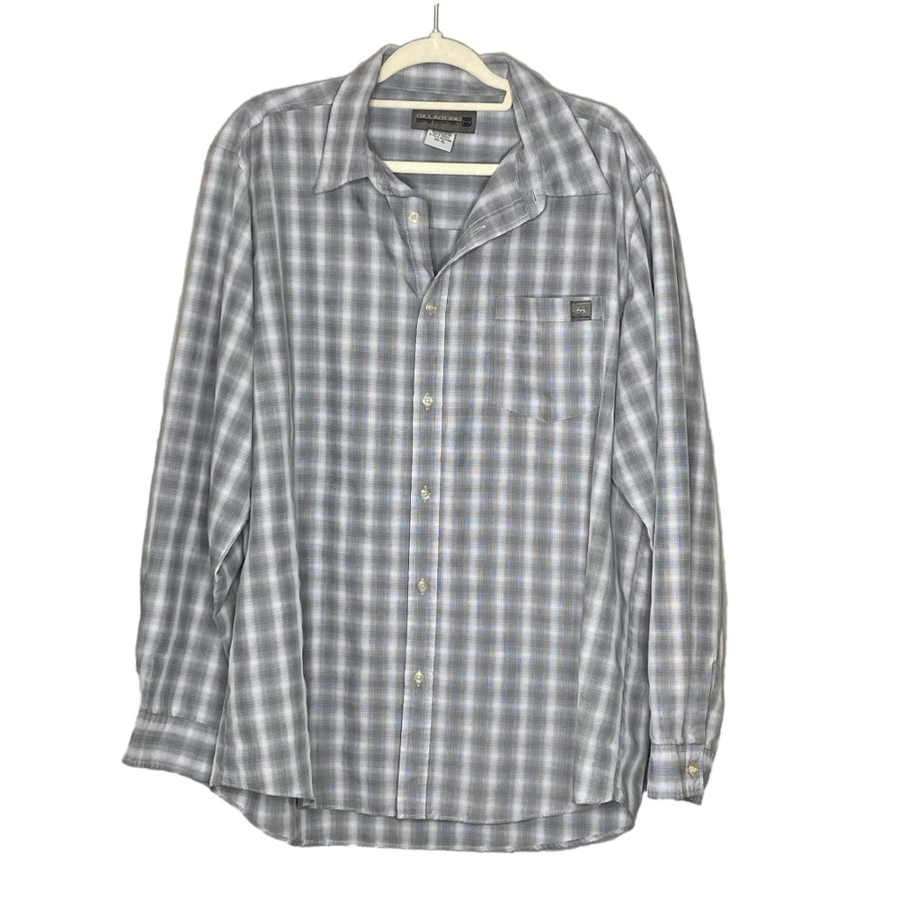Billabong Gray Gingham Plaid Long Sleeve Button Down Casual Shirt XL - Picture 3 of 11